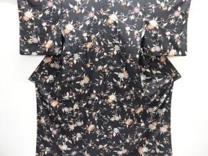 枝花模様小紋着物